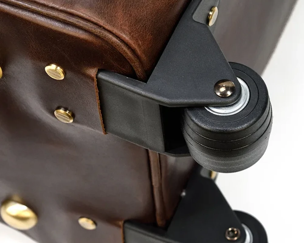 black leather carry on luggage
